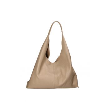 Geanta hobo de piele cu etui interior Ginger - Bej sampanie