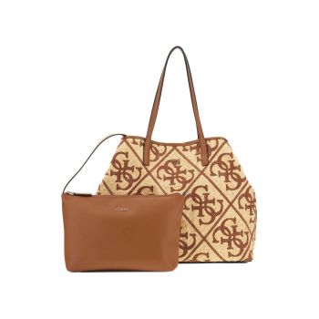 Geanta shopper cu logo brodat Kirsten Large 2 In 1 - Maro/Galben