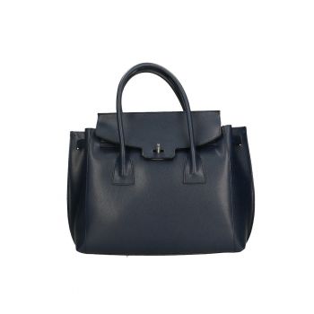 Geanta shopper de piele Dayana - Bleumarin
