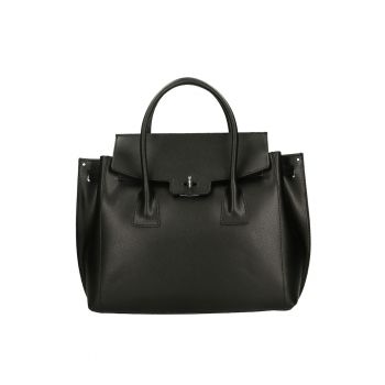 Geanta shopper de piele Dayana - Negru