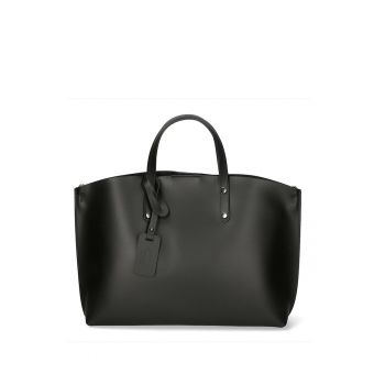 Geanta shopper de piele Lumena - Negru