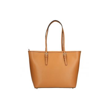 Geanta shopper de piele Lysia - Maro inchis
