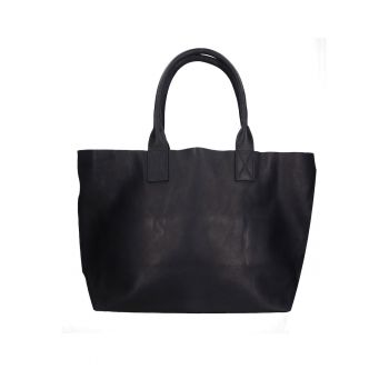 Geanta shopper din piele - Albastru inchis