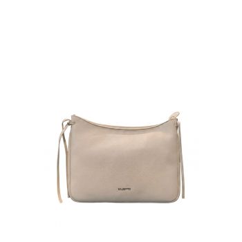 Geanta shopper din piele ecologica cu detaliu logo Elowen - Crem