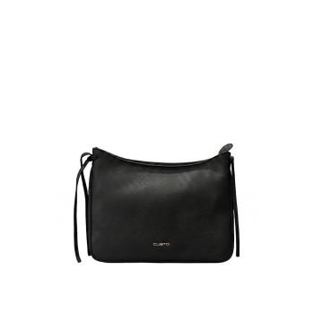 Geanta shopper din piele ecologica cu detaliu logo Elowen - Negru