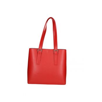 Geanta shopper din piele Germana - Rosu inchis
