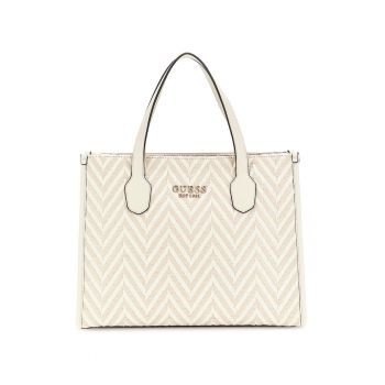 Geanta tote cu model Silvana - Crem