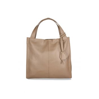Geanta tote din piele Aelia - Maro taupe