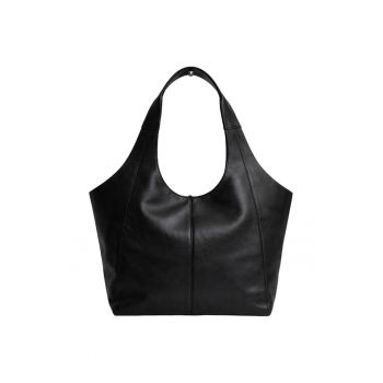 Geanta tote din piele naturala - Negru