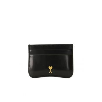 leather cardholder Black - Negru