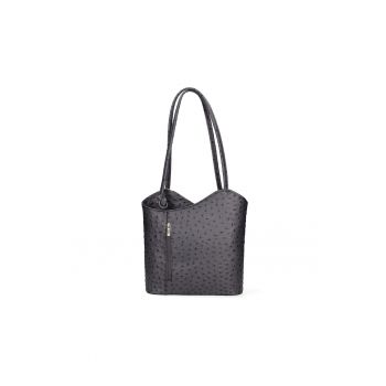 Rucsac convertibil de piele Chanel - Gri inchis