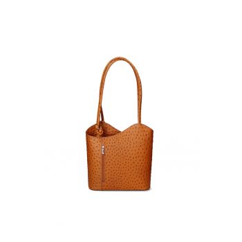 Rucsac convertibil de piele Chanel - Maro cognac