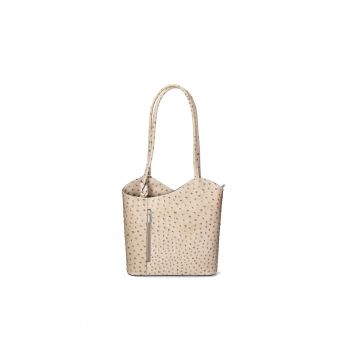 Rucsac convertibil de piele Chanel - Maro taupe