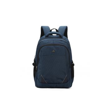 Rucsac cu buzunare multiple si compartiment pentru laptop - Albastru