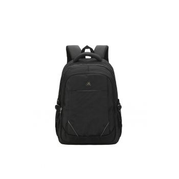 Rucsac cu buzunare multiple si compartiment pentru laptop - Negru