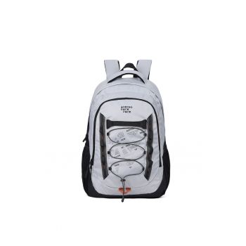 Rucsac cu logo si fermoar - Gri