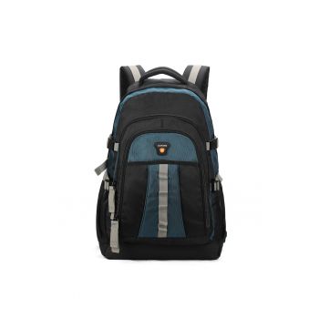 Rucsac din material textil cu barete multiple - Albastru royal