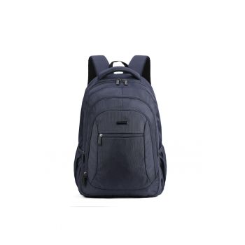Rucsac din material textil cu model uni - Albastru