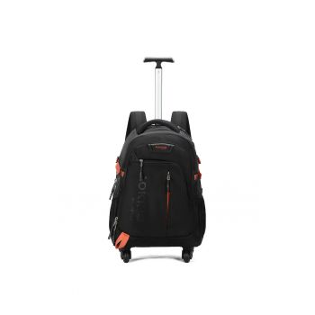 Rucsac-troler cu buzunare cu fermoar - Negru