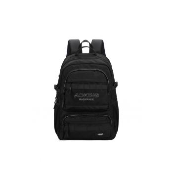 Rucsac unisex cu buzunare multiple - Negru
