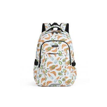 Rucsac unisex cu model si bretele ajustabile - Alb