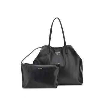 Set de geanta shopper de piele ecologica si etui Mietta - Negru