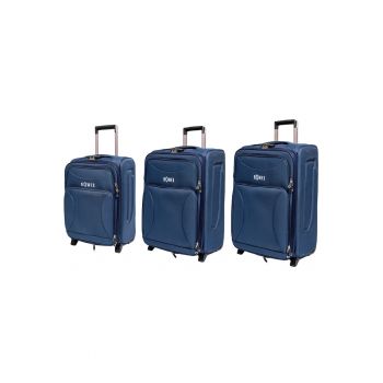 Set trolere Extensibile  Prime - Poliester - 4 Roti duble - Cifru - Bleumarin