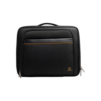 Troler cabina avion  Exactive Exatrolley slim - 17 l - 44x37x20 cm - Inchidere cu fermoar - Tesatura exterioara din poliester 100% reciclat - Negru