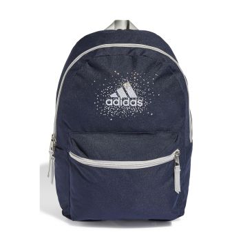 Rucsac cu buzunar exterior si imprimeu - Bleumarin