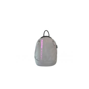Rucsac cu buzunare cu fermoar - Fucsia/Gri