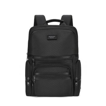Rucsac cu buzunare multiple si fermoar - Negru