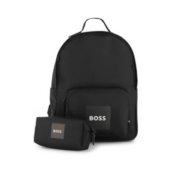 Rucsac cu etui detasabil si imprimeu logo - Negru