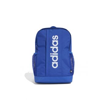 Rucsac cu logo si buzunare din plasa - Albastru royal/Alb optic