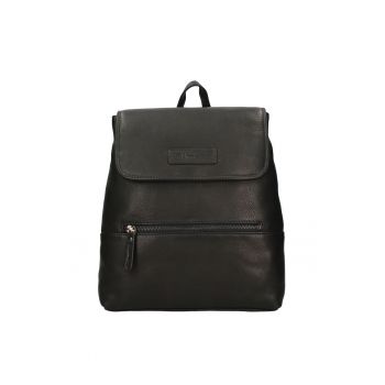 Rucsac de piele cu barete ajustabile - Negru