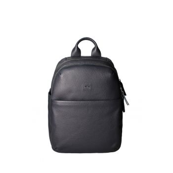 Rucsac de piele cu compartimente cu fermoar - Albastru