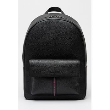 Rucsac de piele ecologica cu aspect granulat - 15L - Negru