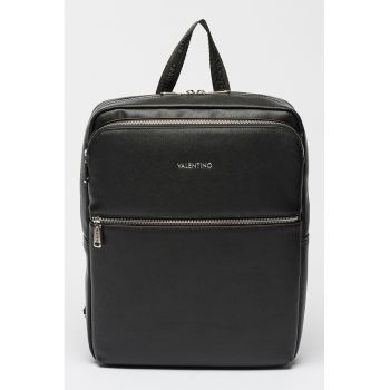 Rucsac de piele ecologica cu textura de saffiano - Negru