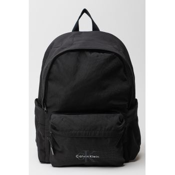 Rucsac din material textil cu buzunare exterioare - Negru