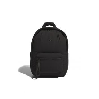Rucsac din material textil cu fermoar si barete ajustabile - Negru