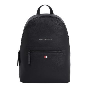 Rucsac piele ecologica cu logo Essential - Negru