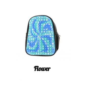 Rucsac  Pop It piele ecologica P11 - 31 x 24 x 12 cm - Flower
