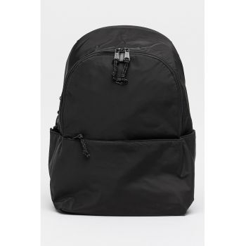 Rucsac uni cu buzunar frontal cu fermoar - Negru
