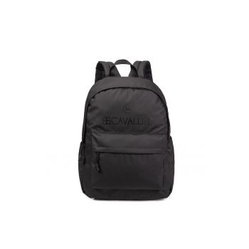 Rucsac unisex cu buzunar cu fermoar - Negru