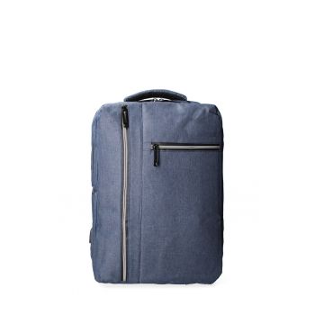 Rucsac unisex cu buzunare cu fermoar 175615 - Albastru