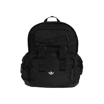 Rucsac unisex cu buzunare cu fermoar - Negru