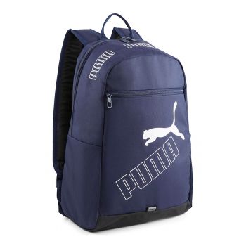 Rucsac unisex cu imprimeu logo si buzunare multiple Phase II - 21 L - Alb/Bleumarin