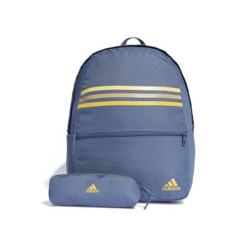 Rucsac unisex cu logo si penar Classic - Galben/Albastru prafuit