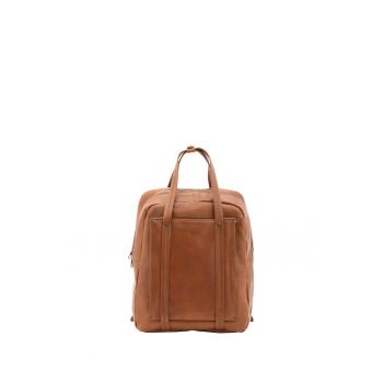 Rucsac unisex de piele cu manere - Caramel