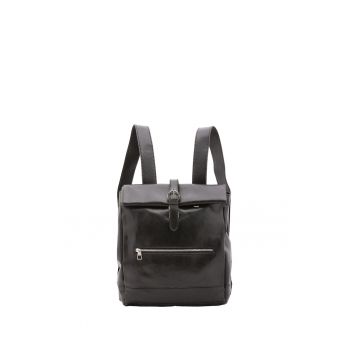 Rucsac unisex de piele - Negru
