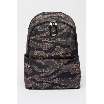 Rucsac unisex din material textil - Verde/Maro/Bleumarin